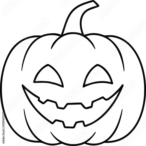Spooky halloween jack o lantern smiling face silhouette vector design
