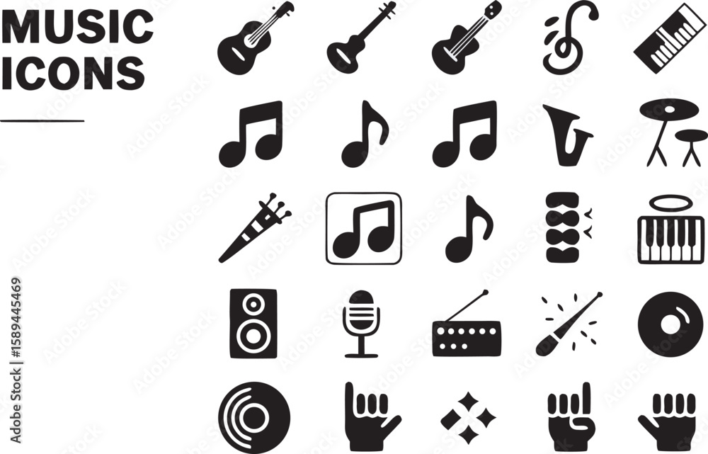 White Stylized Music Note Symbol on Transparent Background musical sound White Stylized Music Note Symbol on Transparent Background musical sound