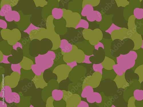 Olive & Purple Abstract Camouflage Seamless Pattern