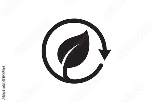 Eco Friendly Logo silhouette on white background.01