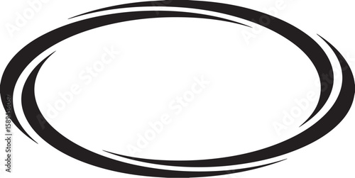 Print Abstract Oval Swirl Silhouette