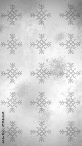 Phone Wallpaper of Snowflake Repeat Pattern against Grey Frosty Background