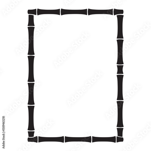 Black bamboo frame with a blank center perfect for adding text or graphical elements for any design.