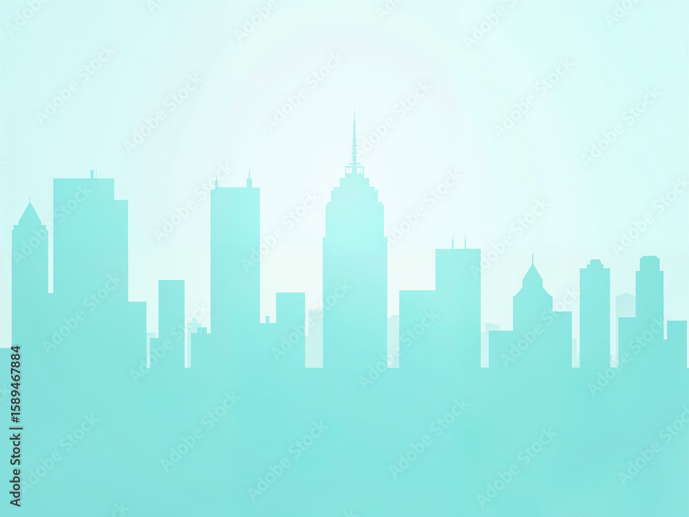 Obraz premium Transparent Office Tower Background with Blue Gradient