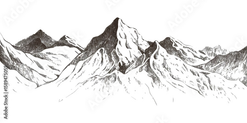 "Snow‑Covered Abstract Mountain Silhouette Halftone Texture with Retro Photocopy Grain – Stippled Overlay Pointillism Grunge Style Vintage Vector Artwork"

