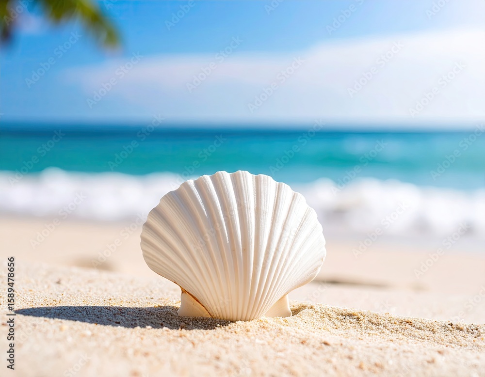 Fototapeta premium Seashell on a sunny beach
