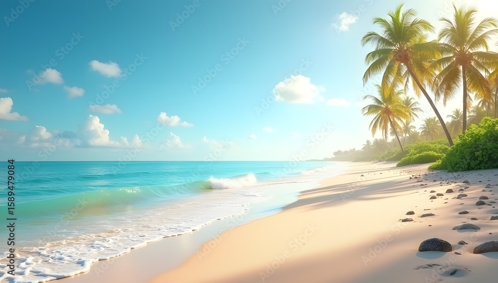 Obraz premium Aerial View of Tropical Beach with Clear Water