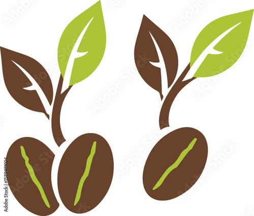 sprouting seed flat vector illustration logo icon clipart