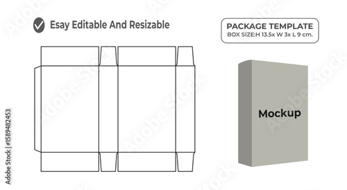 Masala box die line, Product Box Die line template With 3D Mockup 