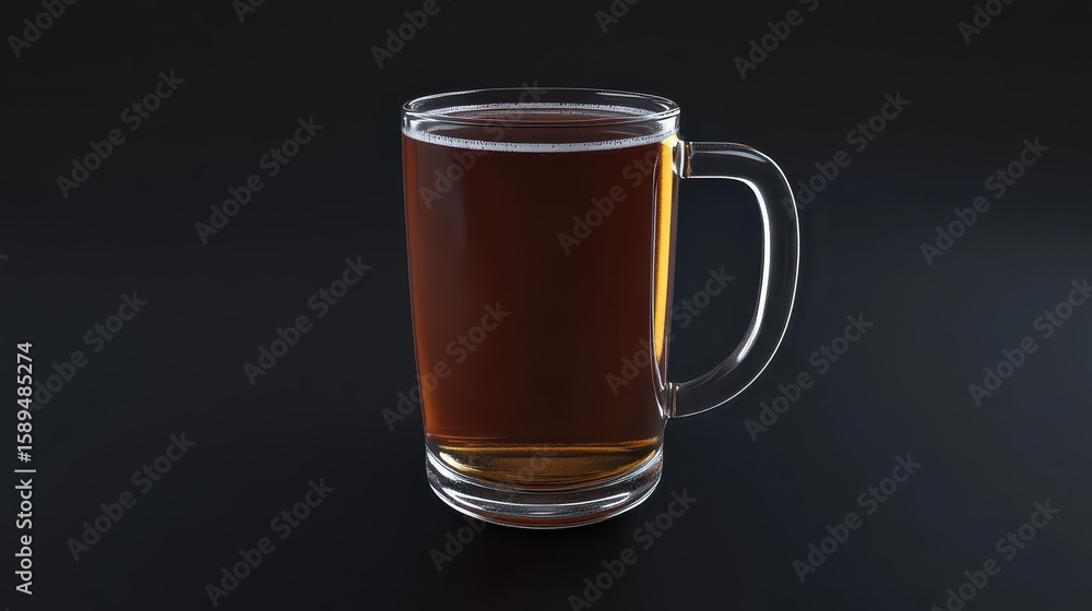 Dark Beer in a Glass Mug Dark Beer in a Glass Mug