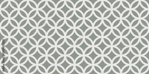 Seamless green geometric lattice pattern vector