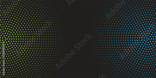abstract green and blue halftone white background set in two colors