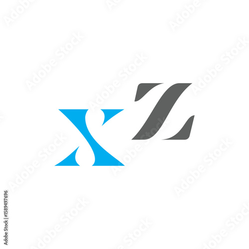 Free Download Creative xz monogram logo with modern blue and gray lettering - GFXLoad