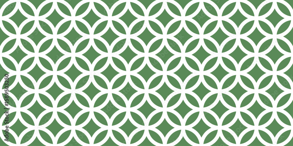 Fototapeta premium Seamless green geometric lattice pattern vector