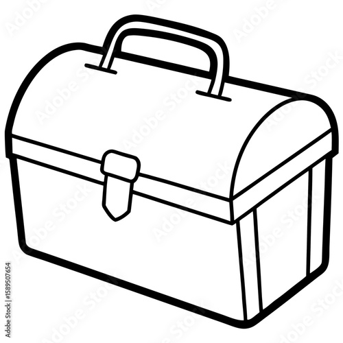 Lunchbox line art vector illustration 