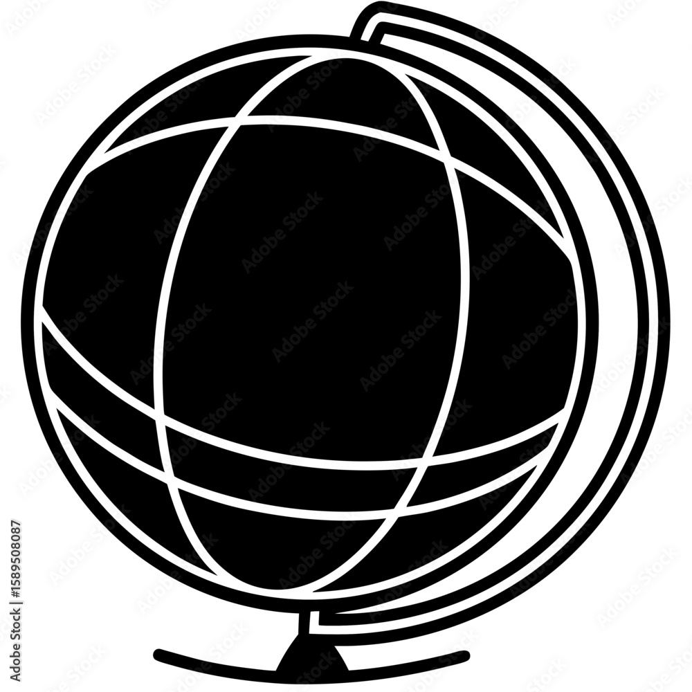 Obraz premium Globe line art vector illustration 