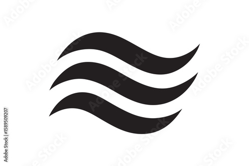 Wave Flow Logo silhouette on white background.01