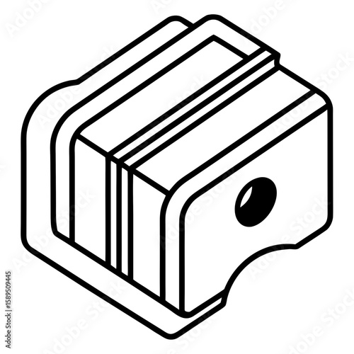 Pencil sharpener line art vector illustration 