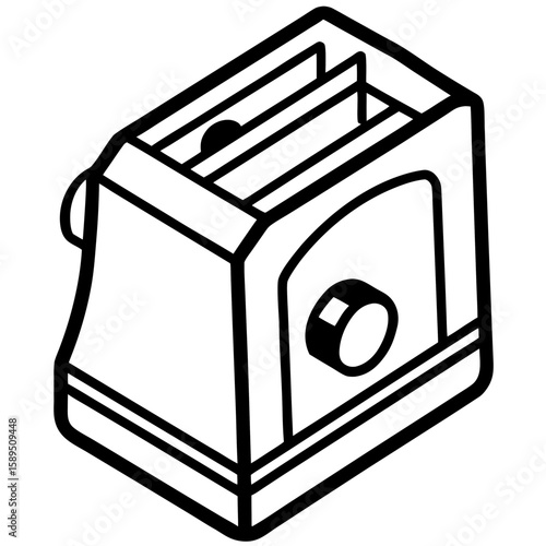 Pencil sharpener line art vector illustration 