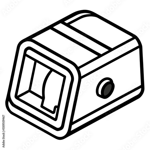 Pencil sharpener line art vector illustration 
