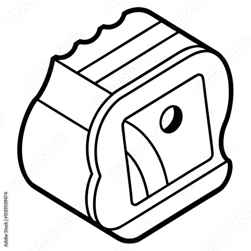 Pencil sharpener line art vector illustration 