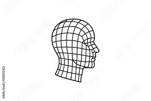 Wireframe silhouette on white background.01
