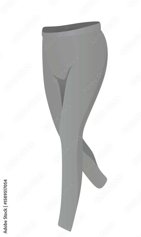 Grey leggings side view. vector illustration Grey leggings side view. vector illustration