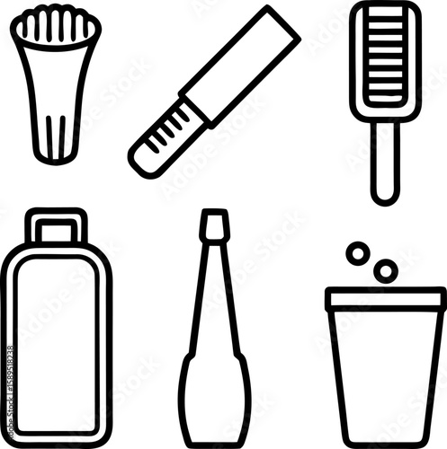  Dental Care Line Icon Vector Set
