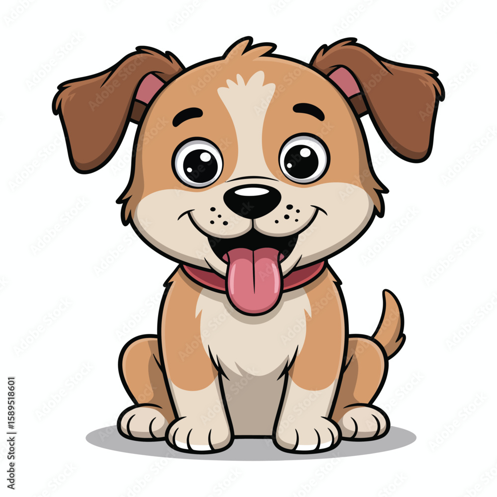 Fototapeta premium A cute cartoon baby bear and puppy smile with happy, fun, and wild animal characters isolated in a cute vector drawing
