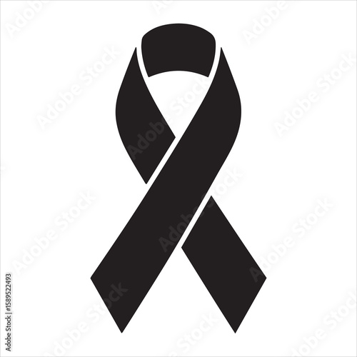 A simple dark blue awareness ribbon symbol for support and causes
