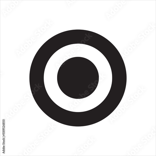 Concentric circles with red center on white background