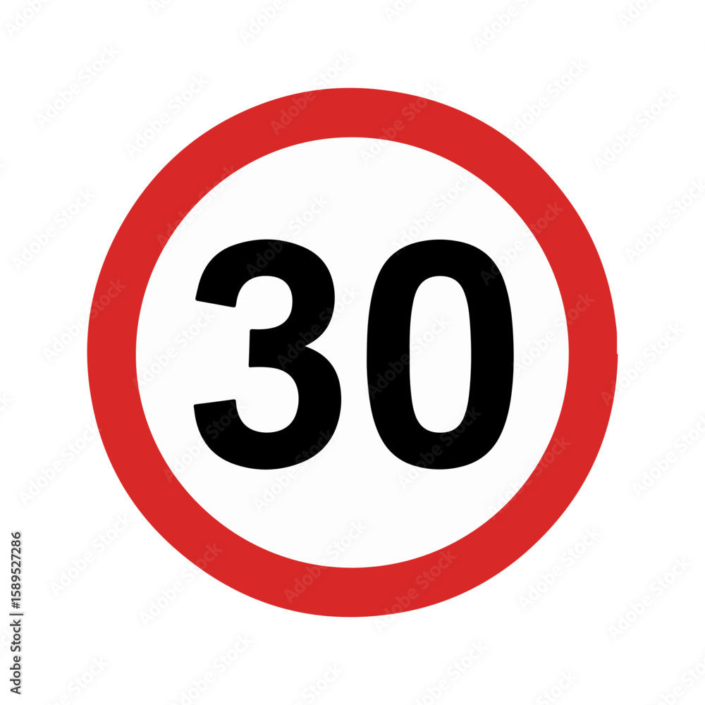 speed limit 30 sign with traffic and safety symbols
speed limit 30 sign with traffic and safety symbols