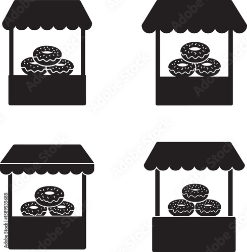 Donut Stand Silhouette