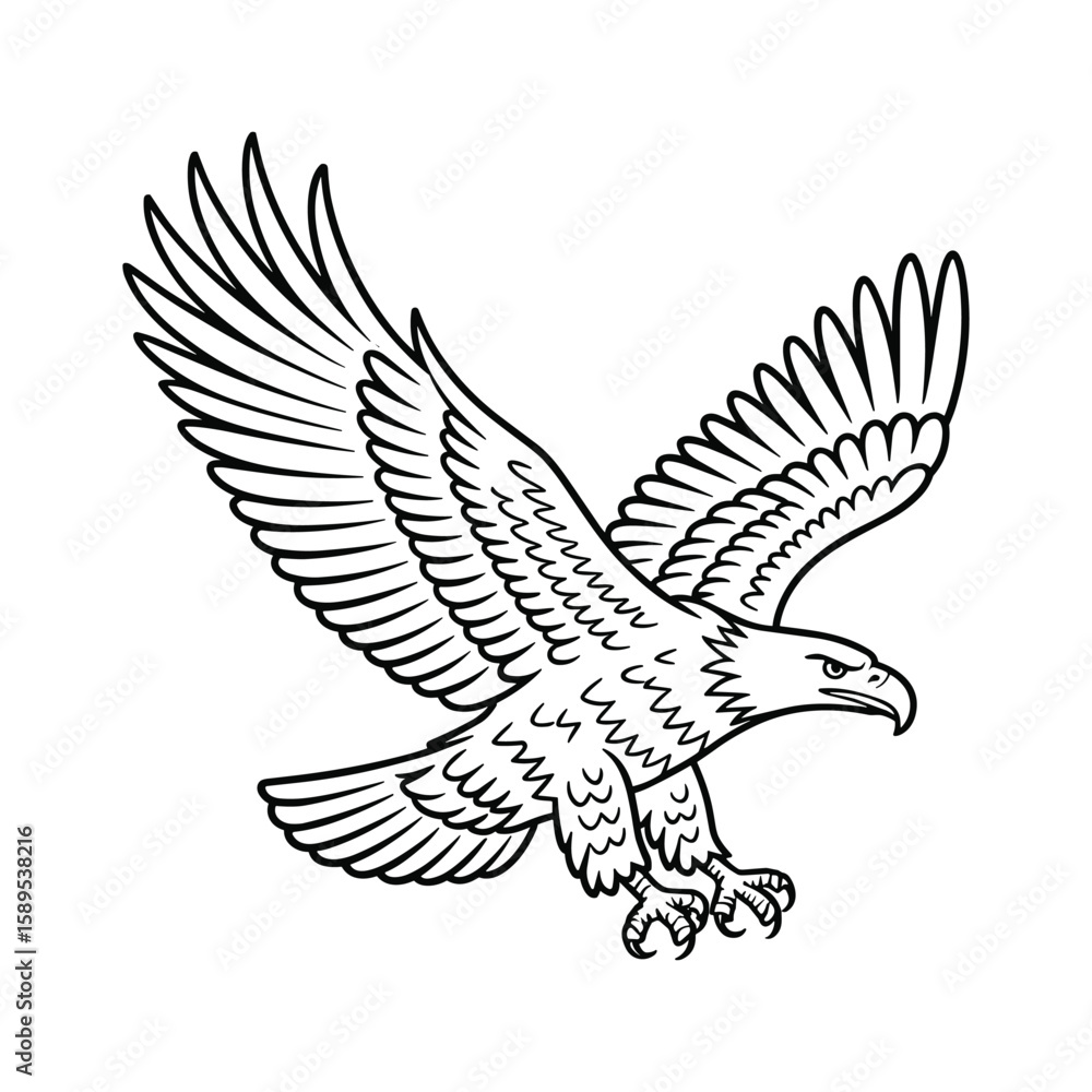 Fototapeta premium Majestic eagle in flight with outstretched wings and sharp talons bird flying