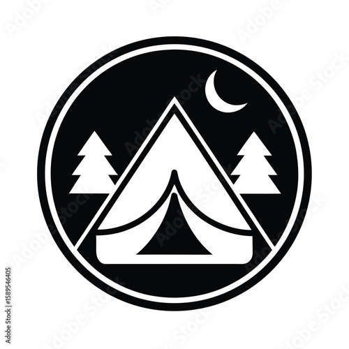Campground Reservation Sign Icon Vector Illustration