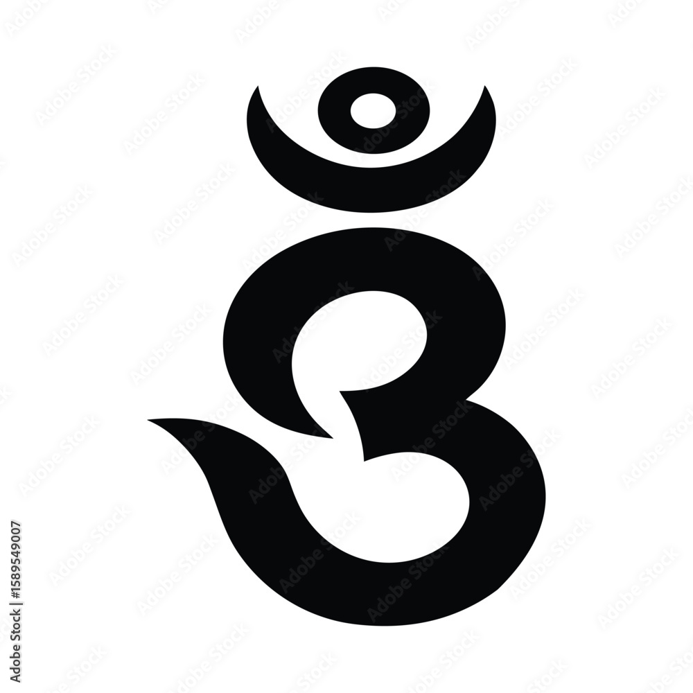 Obraz premium om symbol on white background