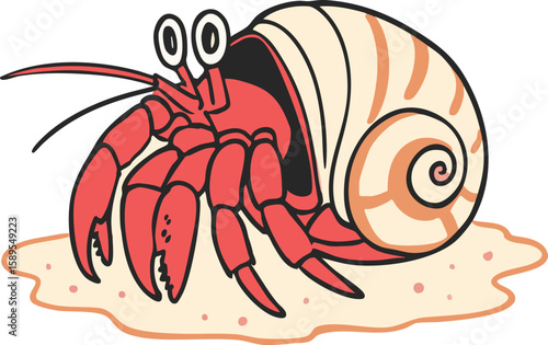 Whimsical Hermit Crab Shell Yeah Beach