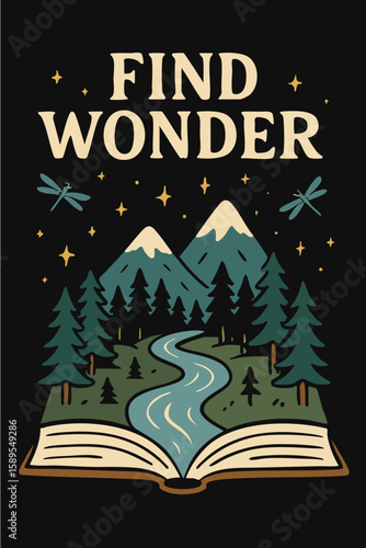 Vintage Find Wonder Book and Nature Illustration