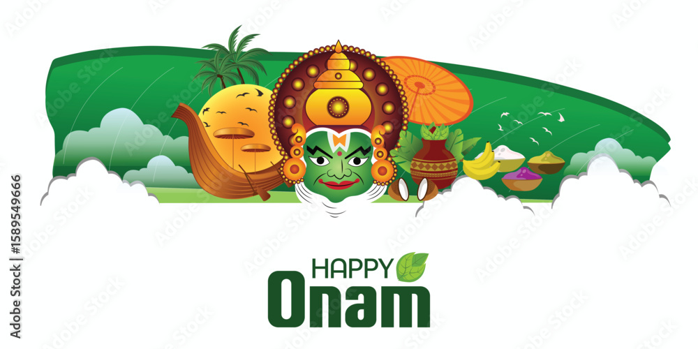 Obraz premium onam vector design
