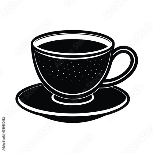 tea cup on white background