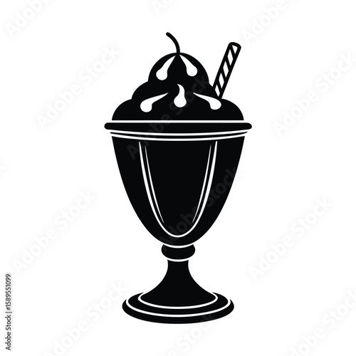 sundae cup on white background