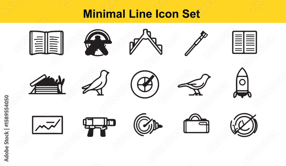 Fototapeta premium Nature & Objects Minimal Line Icons