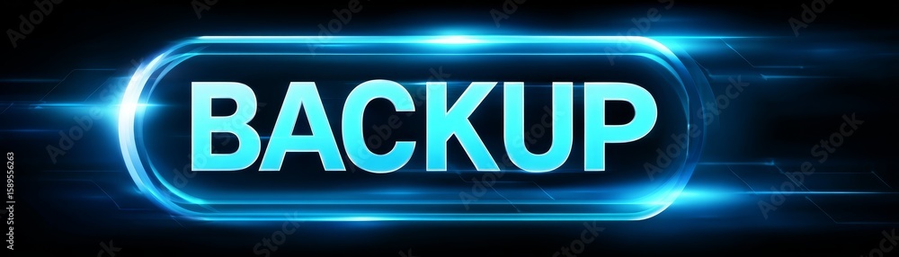 Glowing blue backup technology, data security, storage, and cloud solutions for modern businesses Glowing blue backup technology, data security, storage, and cloud solutions for modern businesses