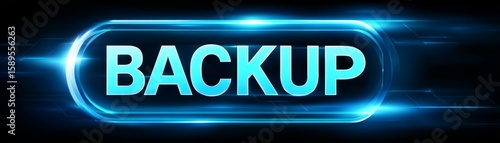 Glowing blue backup technology, data security, storage, and cloud solutions for modern businesses