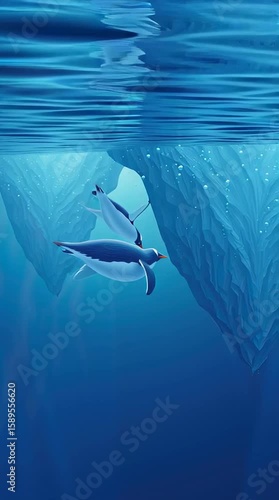 Premium penguins diving ocean, penguins diving ocean in high resolution stock image, experience penguins diving ocean in stunning detail, download premium penguins diving ocean for your next design