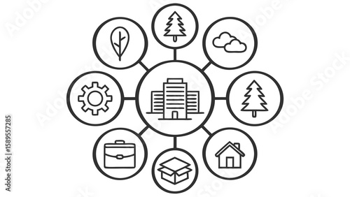 Minimalist icons depicting business nature and home elements icons icon png icons icon 192 png