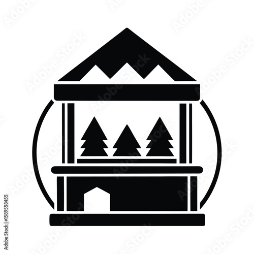 Trailhead Kiosk Icon Vector Illustration