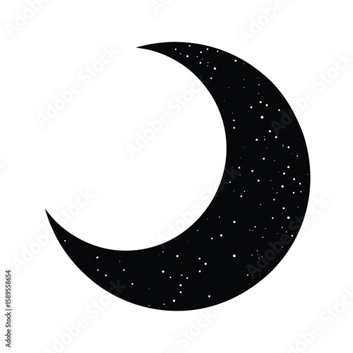 crescent moon vector illustration