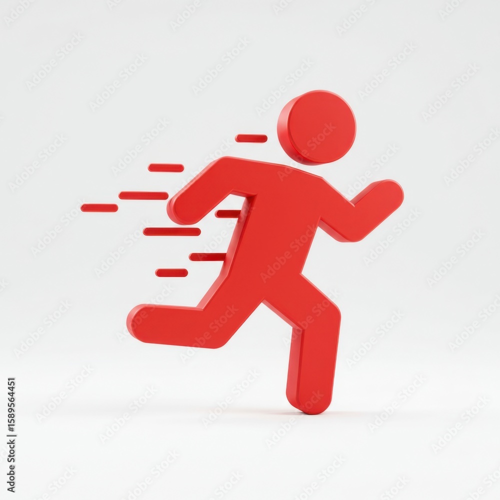 3d running figure icon motion blur isolated on white background 3d running figure icon motion blur isolated on white background