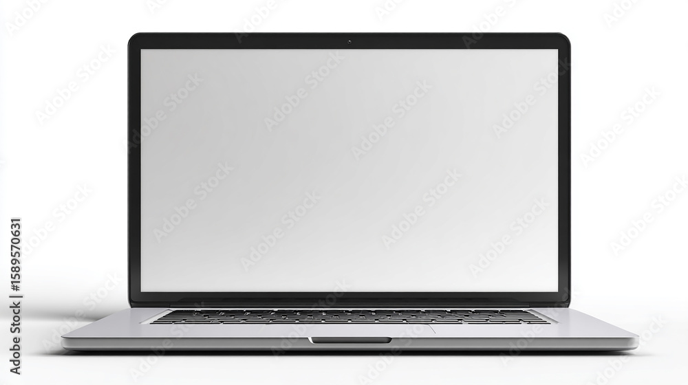 Laptop with blank screen isolated on white background, modern tech device Laptop with blank screen isolated on white background, modern tech device